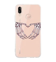Huawei P20 Lite Uyumlu Baskılı Yumuşak Silikon Şeffaf Telefon Kılıfı