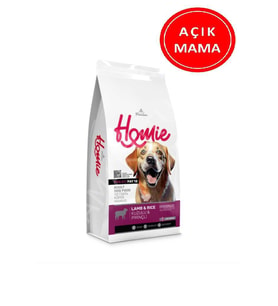 Homie Düşük Tahıllı Kuzulu ve Pirinçli Köpek Maması 1 Kg AÇIK
