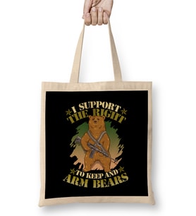 Cute I Support The Right To Keep And Arm Bears Pun Bez Çanta Uzun Saplı