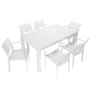 Mandella Wood 90x150 Cafe Koltuk Masa Takımı BEYAZ
