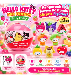 20541 3D FİGÜR H KITTY AND FRIENDS TUTTY FRUTTY SÜRPRİZ PAKET (adet fiyatıdır)