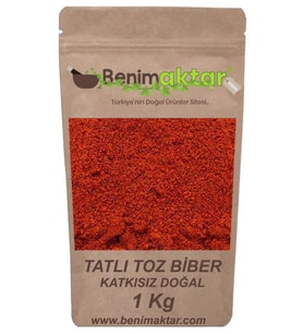 BenimAktar Toz Tatlı Biber Maraş Yeni Mahsül 1 Kg