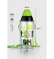Renga Sonic Air Desenli 500 ml Askılı Pipetli Tritan Çocuk Matara 912058 Pembe-Mint (Siyah-Yeşil)