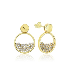 Gümüş Gold Çiğ Damlası Kadın Küpe CSR2184057