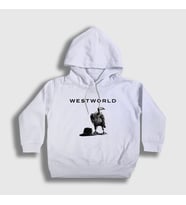 Presmono Unisex Çocuk Beyaz Vulture Westworld Kapüşonlu Sweatshirt 225078tt