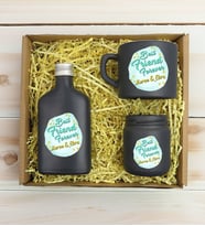 BK Gift Kişiye Özel İsimli DTF Best Friend Temalı Antrasit Kahve Fincanı & Kolonya & Mum Hediye Seti-2, Arkadaşa Hediye, Doğum Günü Hediyesi