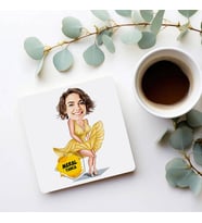 Kişiye Özel Karikatürlü Marilyn Monroe Bardak Altlığı