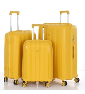 MÇS 3lü Set Kırılmaz Silikon Seyahat Valizi Bavulu V305 Sarı