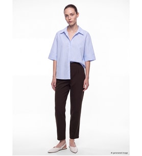 LCW Comfort Kahverengi Beli Lastikli Kadın Krep Pantolon