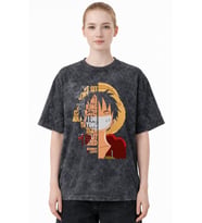 Monkey D. Luffy One Piece Anime Baskılı Unisex Oversize Eskitme Yıkamalı Tişört