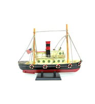 Eskitilmiş-El Yapımı Dekoratif Metal Gemi C0781 Model-M157