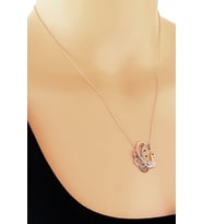 Kadın Renkli Zirkon Taşlı Gümüş Rose Tavus Kuşu Kolye N076801