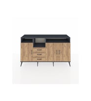 Kronos Konsol 5 Raflı 3 Çekmeceli 3 Kapaklı 176x59x99 Antrasit-Çam