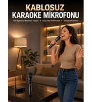 Profesyonel Kablosuz Mikrofon Seti Çift Mikrofonlu