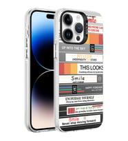 Apple iPhone 14 Pro Max Kılıf Desenli Zore Silver Sert Kılıf Mottolar
