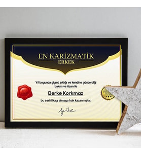 Kişiye Özel En Karizmatik Erkek Sertifikası