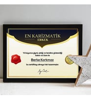 Kişiye Özel En Karizmatik Erkek Sertifikası