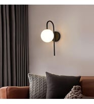Ryslight Siyah Modern Opal Camlı Dekoratif Rustik Duvar  Aplik