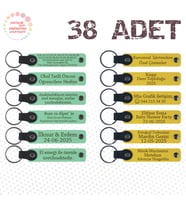 Yeşil & Sarı, Kafe Müşterilerine Küçük Teşekkür, 38’li Set, Kişiselleştirilebilir Deri Hatıra