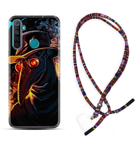 Realme 5i 5 Pro 6i 7 Pro 8 Kılıf Boyun Asklı Rasta Silikon Karga 1616