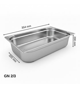ÜRET Standart Gastronom Küvet GN 2/3 200 mm 18 lt
