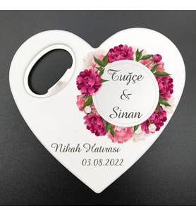 Nikah, Nişan, Kına, Söz, Sünnet, Doğum, Mezuniyet Hatırası Kalp Açacak Magnet MG Atölye