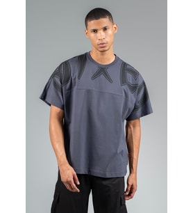 Maraton Oversize Erkek Bisiklet Yaka Antrasit T-shirt