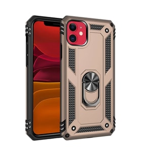 Apple iPhone 11 Kılıf Sofya Yüzüklü Silikon Kapak - Gold
