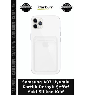 Samsung A07 Uyumlu Kartlık Detaylı Şeffaf Yuki Silikon Kılıf Cep Kılıfı Arka Kapak Akıllı Telefon