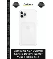 Samsung A07 Uyumlu Kartlık Detaylı Şeffaf Yuki Silikon Kılıf Cep Kılıfı Arka Kapak Akıllı Telefon