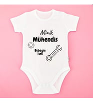 Kişiye Özel Minik Mühendis Bebek Zıbını – Hediyelik Tasarım Baskılı Body