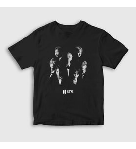 Presmono Unisex Çocuk Siyah Band Bts T-Shirt 21794tt