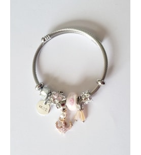 Pandora Model Çapa Ve Boncuk Charm Çelik Bileklik