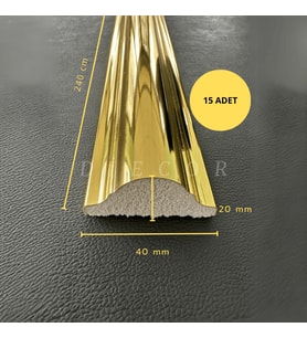 Dekoratif Polistren 15 Adet 4 Cm Gold Duvar Çıtası