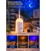 Romantik Atmosfer İçin Ay Yıldız Projeksiyonlu Gece Lambası