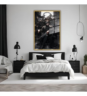 Metal Çerçeveli  Cam Tablo Film Karakteri Yoo Joonghyuk (Gold)