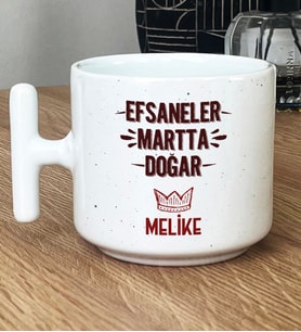 Kişiye Özel Efsaneler Martta Doğar Hediye T Kupa Bardak Doğum Günü Hediyesi (Beyaz)
