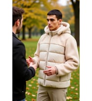 Erkek Kapüşonlu Standart Kol Düz Peluş Dokuma Mont Fonksiyonel Dayanıklı Kaliteli Konforlu