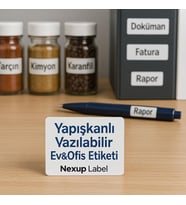100x150 mm Beyaz Yapışkanlı Kalemle Yazılabilir Etiket, Sticker, Ev ve Ofis Organizasyonu, Düzenleyicisi - 250 adet