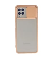 Samsung Galaxy A22 Kılıf Palm Buzlu Kamera Sürgülü Silikon - Pembe
