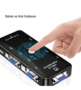 TechTic 4 Port Usb Kvm Switch Çoklayıcı 4pc Tek Monitör Kasa Çoğaltıcı