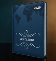 BK Gift Kişiye Özel İsimli Termo Sert Kapak 2026 Lacivert Ajanda -1, Öğretmenler Günü Hediyesi, Yeni İş Hediyesi
