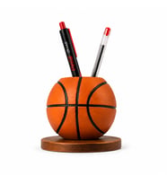 Basketbol Topu Tasarım Kalemlik 10 CM Standlı – Dekoratif Masaüstü Organizer   Kalem Tutucu