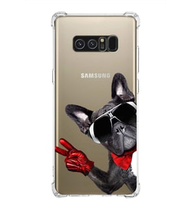 PrintiFy Samsung Galaxy Note 8 Uyumlu Köpek 2 Baskılı Şeffaf Köşe Korumalı Antişok Kılıf