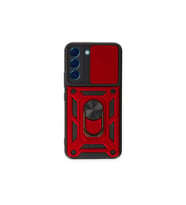 Samsung Galaxy S23 Kılıf Pars Lens Yüzüklü Silikon - Kırmızı