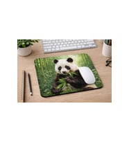 Panda Desenli Mousepad 21x17,5 cm – Kaymaz Tabanlı Düz Mouse Pad – Ofis & Ev Kullanım