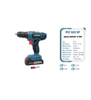 Proter PST 920 SP 10 mm 2.0 Ah.20 V  Li-ion Pil 2 Vts.Şarjlı Matkap P1EA112
