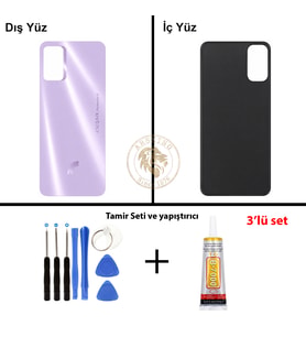 Reeder Vida Seti + Yapıştırıcı S19 Max Pro S Mor Yapıştırıcı B-7000 Yapıştırıcı Vida Seti Arka Kapak Arka Cam Batarya Kapağı Lazer Kesim Kapak Pil Kapağı Back Cover
