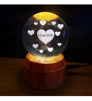 Kalpli I Love You Tasarımlı Dönen Cam Küre