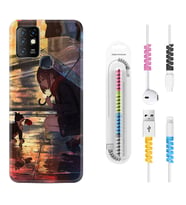 INFINIX Hot 8 9 10 11S Hot 10 Play 10T Kılıf Kablo Koruma Spiral Silikon Kız ve Kedi 1762
